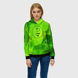 Толстовка-худи женская Pink Floyd green poly, цвет: 3D-черный — фото 2