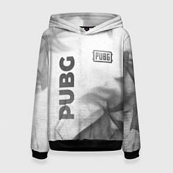 Толстовка-худи женская PUBG - white gradient вертикально, цвет: 3D-черный