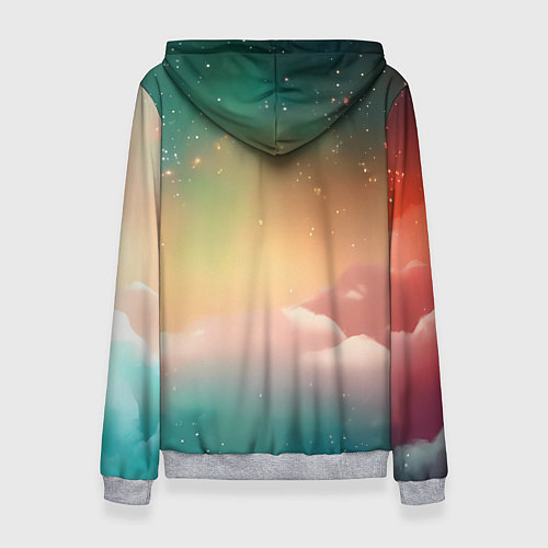 Женская толстовка Милый лисенок спит на облаке / 3D-Меланж – фото 2