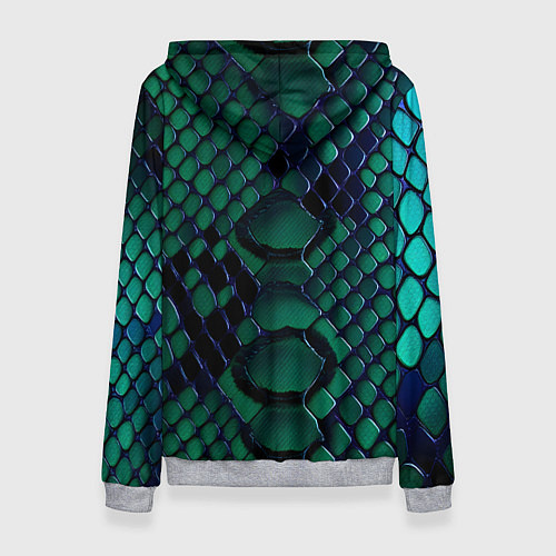 Женская толстовка Бирюзовая змеиная кожа / 3D-Меланж – фото 2