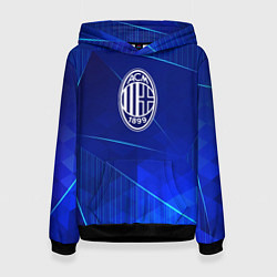 Толстовка-худи женская AC Milan blue poly, цвет: 3D-черный