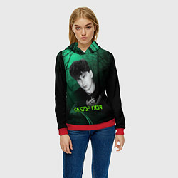 Толстовка-худи женская Сектор газа зеленый фон, цвет: 3D-красный — фото 2