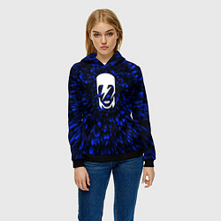 Толстовка-худи женская David Bowie blue energy, цвет: 3D-черный — фото 2