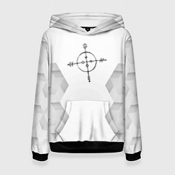 Толстовка-худи женская Megadeth white poly, цвет: 3D-черный