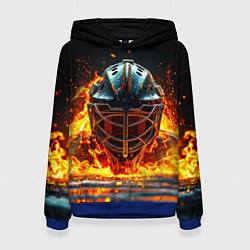 Толстовка-худи женская Голкипер в огне, цвет: 3D-синий