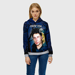 Толстовка-худи женская Юрий Хой полнолуние, цвет: 3D-меланж — фото 2