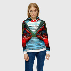 Толстовка-худи женская Зал Муай Тай, цвет: 3D-белый — фото 2