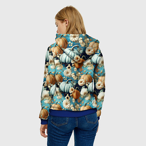 Женская толстовка Маленькие тыковки / 3D-Синий – фото 4
