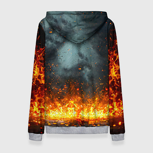 Женская толстовка Кунг-фу боец в огне / 3D-Меланж – фото 2