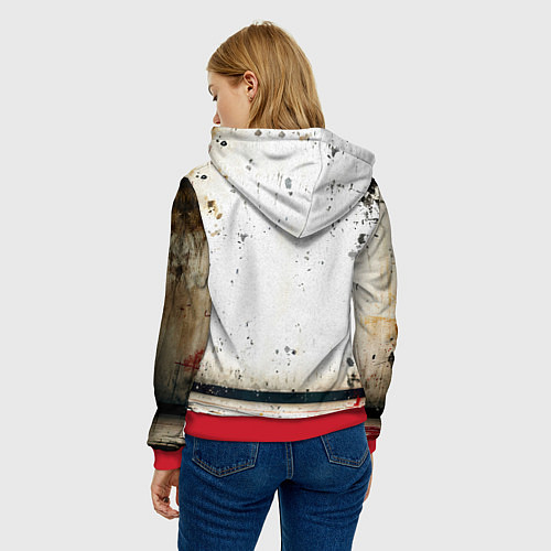 Женская толстовка Реслер на белом / 3D-Красный – фото 4