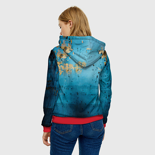 Женская толстовка Синяя боксерская груша / 3D-Красный – фото 4