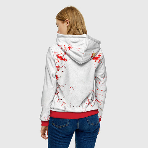 Женская толстовка Красные бойцовские перчатки на белом / 3D-Красный – фото 4