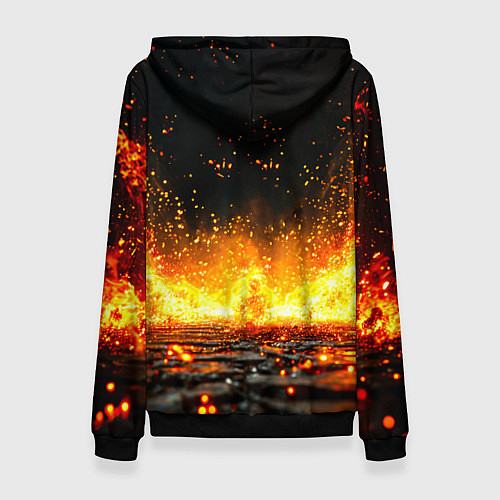 Женская толстовка Боксер в огне / 3D-Черный – фото 2