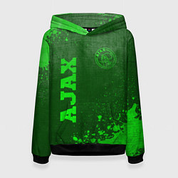 Толстовка-худи женская Ajax - green gradient вертикально, цвет: 3D-черный