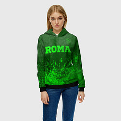 Толстовка-худи женская Roma - green gradient посередине, цвет: 3D-черный — фото 2
