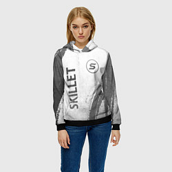 Толстовка-худи женская Skillet - white gradient вертикально, цвет: 3D-черный — фото 2