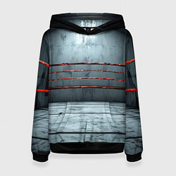 Толстовка-худи женская Серый ринг, цвет: 3D-черный