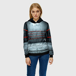 Толстовка-худи женская Серый ринг, цвет: 3D-черный — фото 2