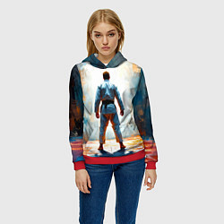 Толстовка-худи женская Дзюдоист, цвет: 3D-красный — фото 2