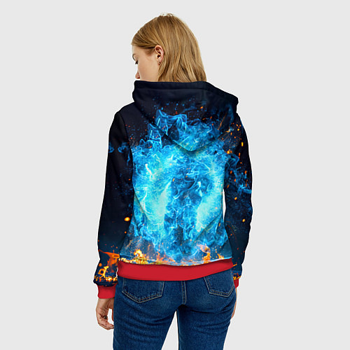 Женская толстовка Дзюдоист в синем пламени / 3D-Красный – фото 4