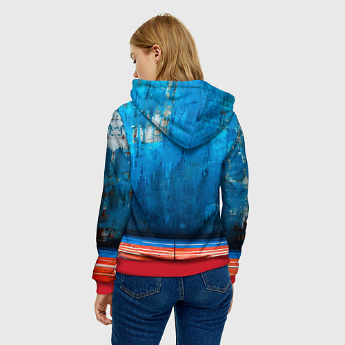 Женская толстовка Дзюдоист на синем / 3D-Красный – фото 4