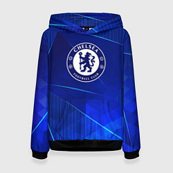 Толстовка-худи женская Chelsea blue poly, цвет: 3D-черный