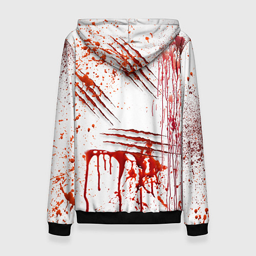 Женская толстовка Кровь с царапинами заляпанная / 3D-Черный – фото 2