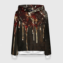 Толстовка-худи женская Стекающий мед - текстура, цвет: 3D-белый