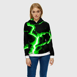 Толстовка-худи женская Разлом, цвет: 3D-белый — фото 2