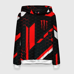 Толстовка-худи женская Monster energy sport geometry, цвет: 3D-белый
