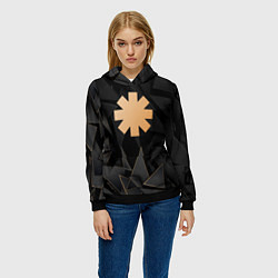 Толстовка-худи женская Red Hot Chili Peppers golden poly, цвет: 3D-черный — фото 2