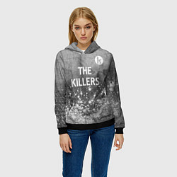 Толстовка-худи женская The Killers - grey gradient посередине, цвет: 3D-черный — фото 2