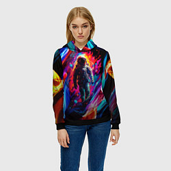 Толстовка-худи женская Космос пламенный, цвет: 3D-черный — фото 2
