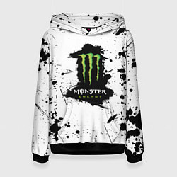 Толстовка-худи женская Monster energy брызги красок, цвет: 3D-черный