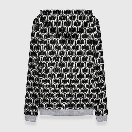 Женская толстовка Кольчуга крупная - паттерн / 3D-Меланж – фото 2