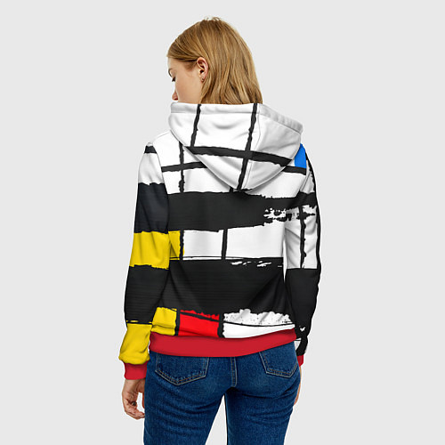 Женская толстовка В стиле пита мондриана / 3D-Красный – фото 4