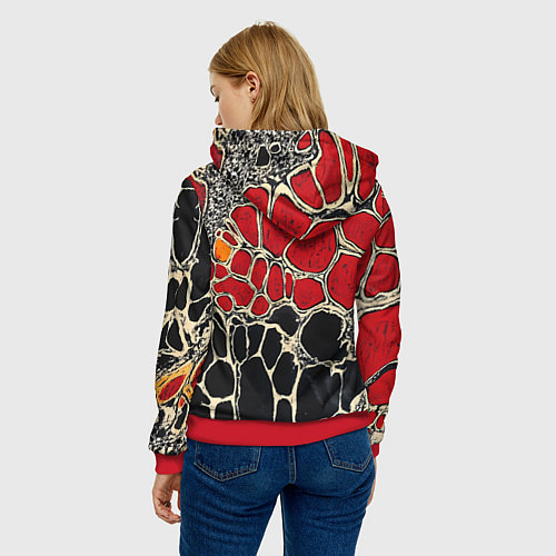 Женская толстовка Сектор Газа рисованный портрет Юры Хоя / 3D-Красный – фото 4