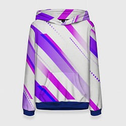 Толстовка-худи женская Color white pink, цвет: 3D-синий