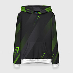 Толстовка-худи женская Color black green, цвет: 3D-белый