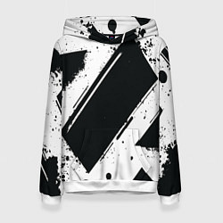Толстовка-худи женская Color black white, цвет: 3D-белый