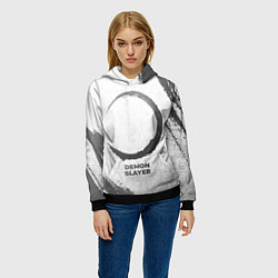 Толстовка-худи женская Demon Slayer - white gradient, цвет: 3D-черный — фото 2