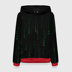 Толстовка-худи женская Color black green, цвет: 3D-красный