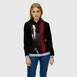 Толстовка-худи женская Агент Hitman, цвет: 3D-меланж — фото 2