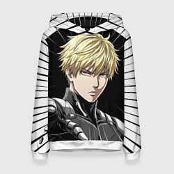 Толстовка-худи женская Генос one punch man, цвет: 3D-белый