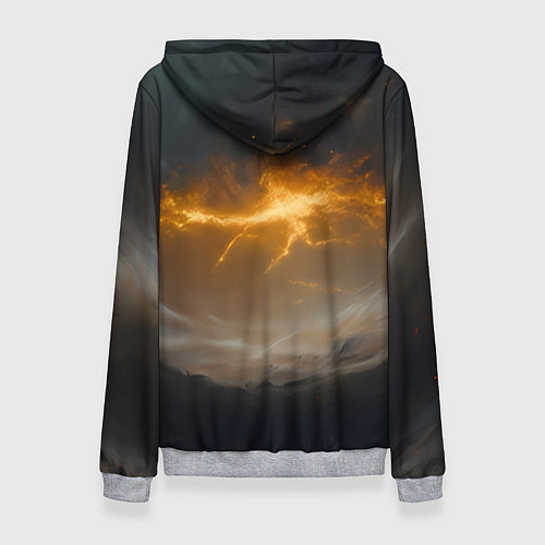 Женская толстовка Злой медведь с гербом РФ / 3D-Меланж – фото 2