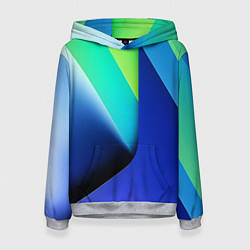 Толстовка-худи женская Color blue green, цвет: 3D-меланж