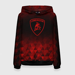 Толстовка-худи женская Lamborghini red poly, цвет: 3D-черный