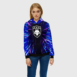 Толстовка-худи женская AEK Athens neon energy, цвет: 3D-черный — фото 2