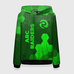 Толстовка-худи женская ARC Raiders - green gradient вертикально, цвет: 3D-черный