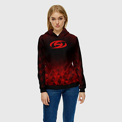 Толстовка-худи женская Ateez red poly, цвет: 3D-черный — фото 2